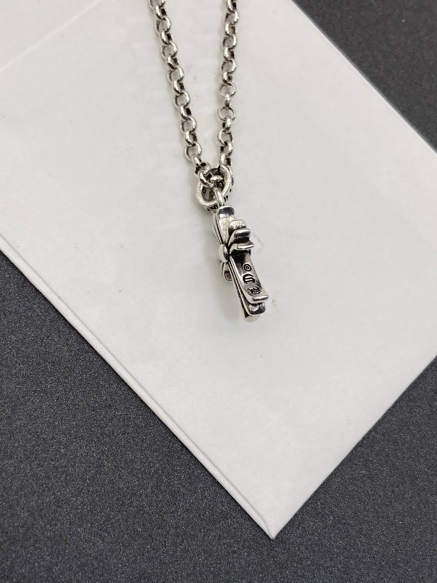 Chrome Hearts Silver Cross Pendant Necklace